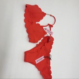 River Island Red Scalloped Bikini